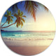 Typical Sunset On Seychelles Beach, Seascape Round Wall Art, 11"