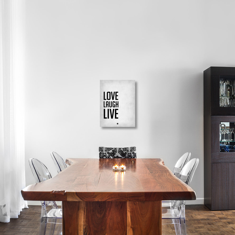 "Love Laugh Live Poster Grey" Fine Art Print