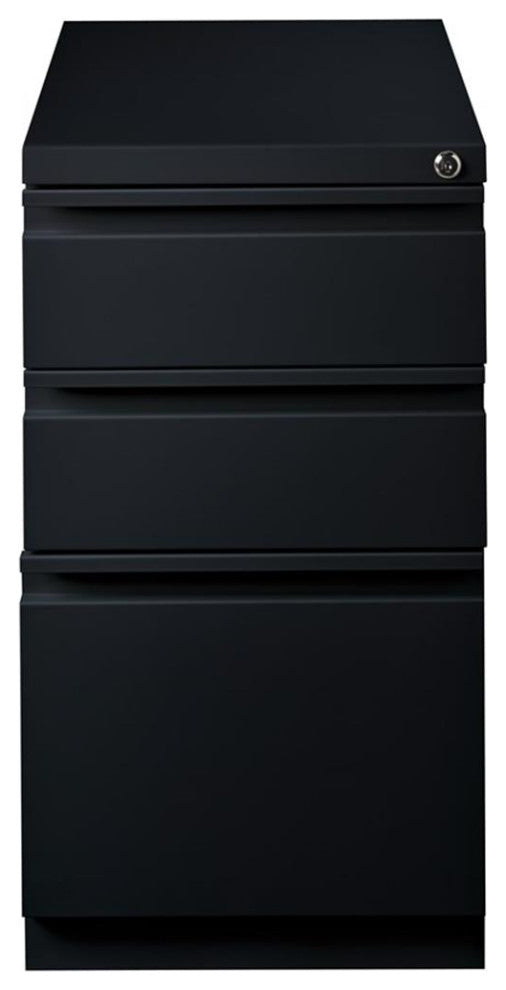 Hirsh 23-in Deep Mobile Metal Pedestal 3-Drawer Box/Box/File Black
