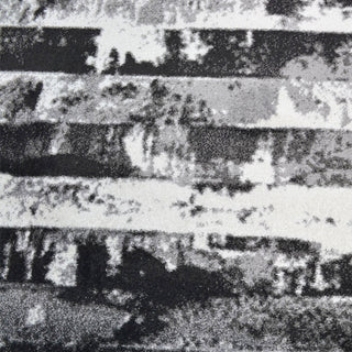 MACHINE MADE HEATSET POLYPROPYLENE AREA RUGS -Silver Color,Abstract Design, [Runner] 3'2''x10'