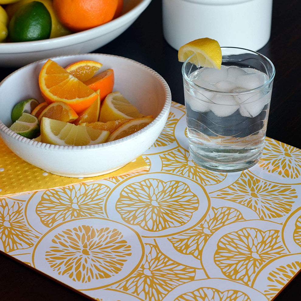 4 Piece Citrus Board Placemat Set