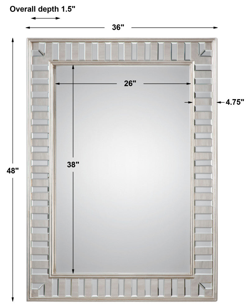 Lanester Mirror, Silver Leaf
