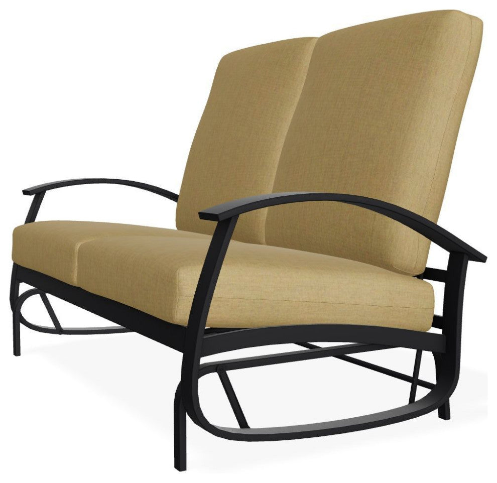 Belle Isle Cushion Deep Seating 2-Seat Glider, Stucco/Black