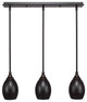 3-Light Mini Pendant, Dark Granite, 5" Dark Granite Oval Metal Shade