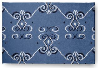 Diamonds & Curls Soft Chenille Area Rug, Navy, 4'x6'