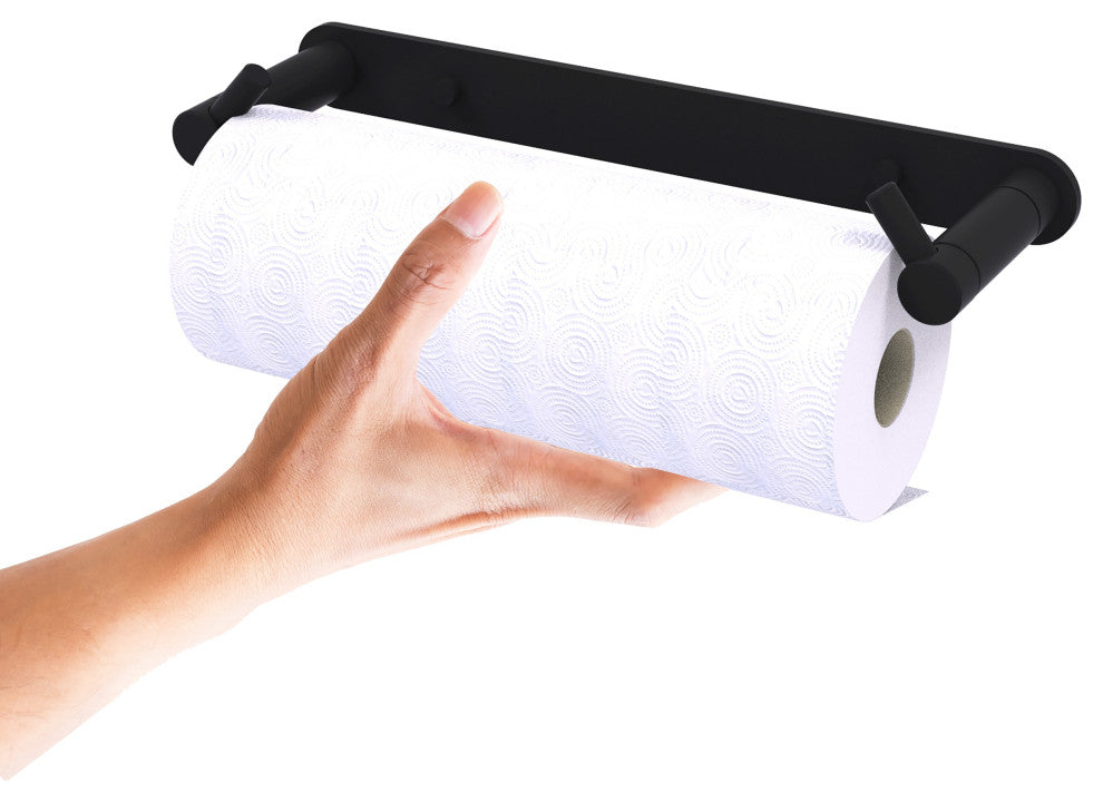 Fresno Wall Mounted Rollerless Paper Towel Holder, Matte Black