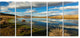 Clouds Reflecting in Mountain Lake, Landscape Canvas Art, 60"x28", 5 Panels