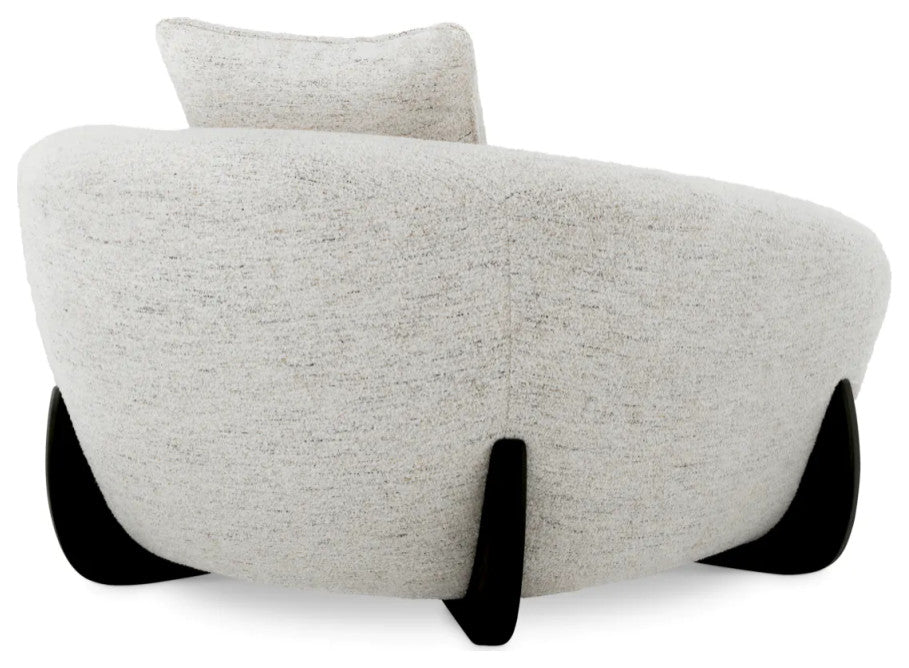 White Curved Lounge Chair, Eichholtz Siderno