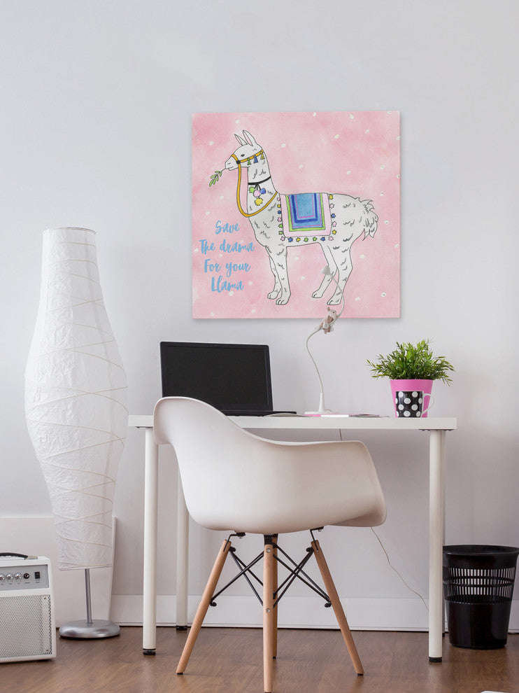 "Save the Drama" Painting Print on Wrapped Canvas, 32"x32"
