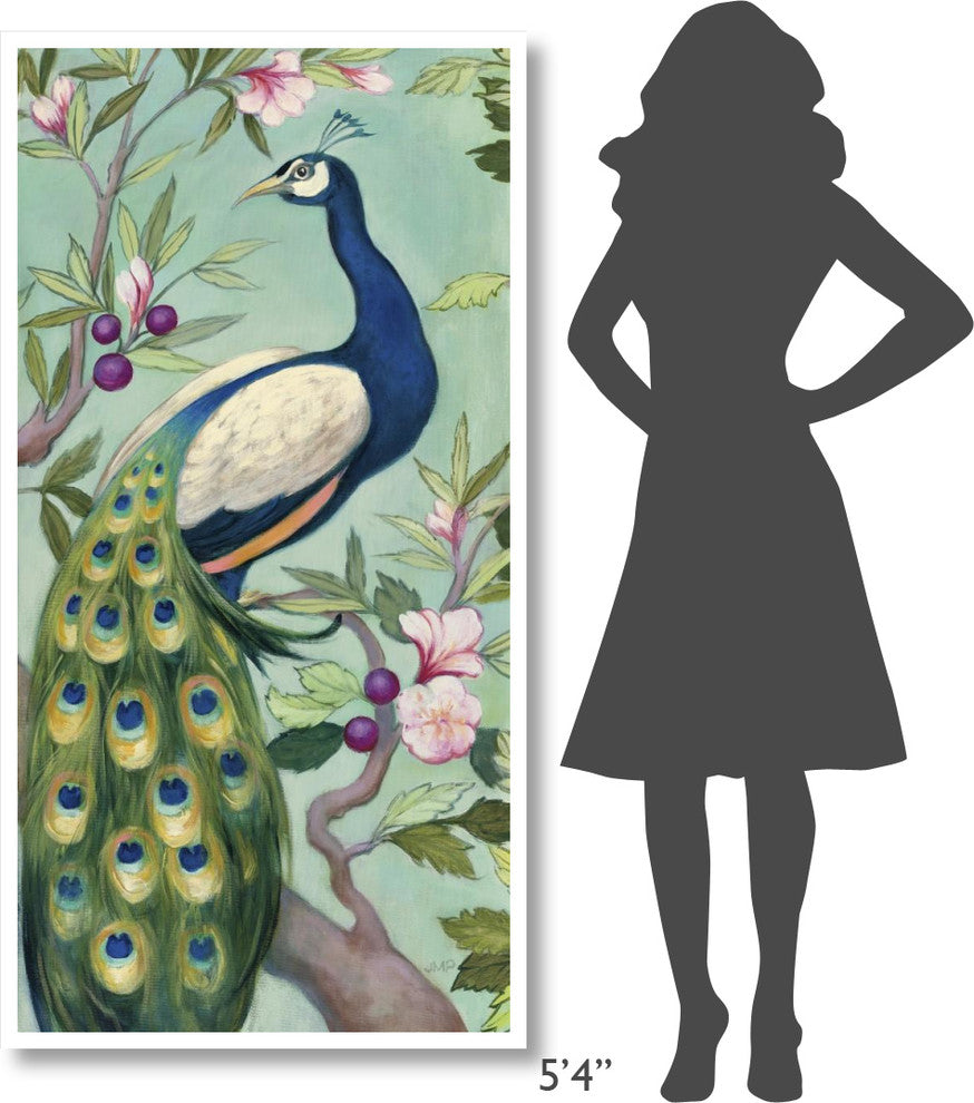 "Pretty Peacock II" Digital Paper Print by Julia Purinton, 32"x62"
