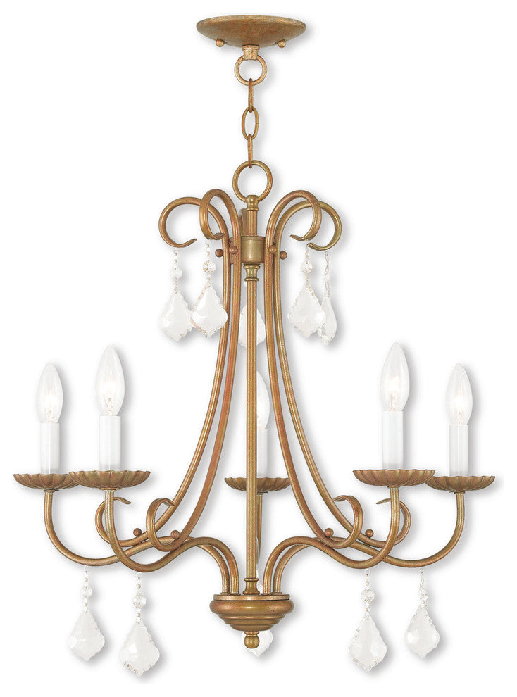 Daphne 5-Light Chandelier, Antique Gold Leaf