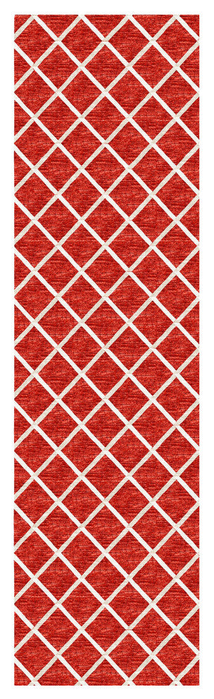 Indoor/Outdoor York YO1 Red Machine Washable 2'3" x 10' Rug