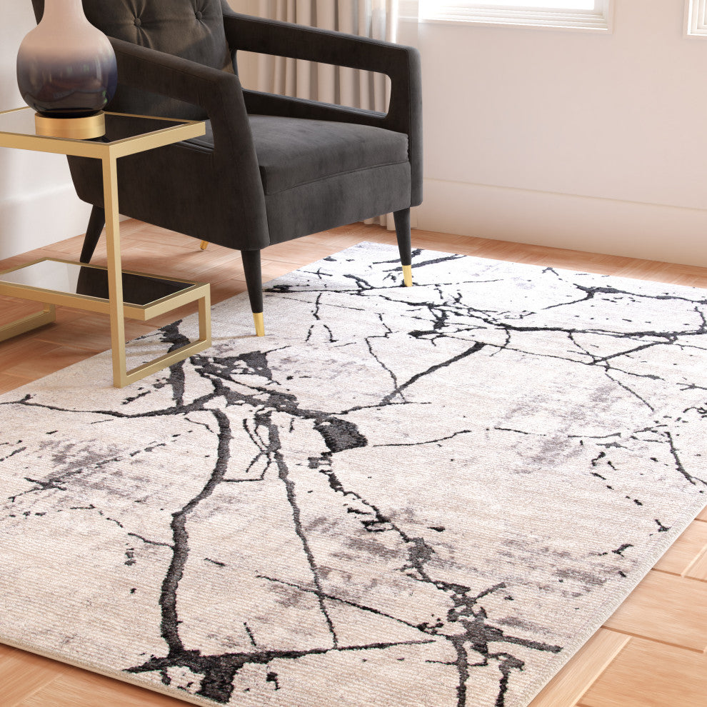 Safavieh Amelia Collection, ALA293 Rug, Grey/Black, 5'5"x7'7"