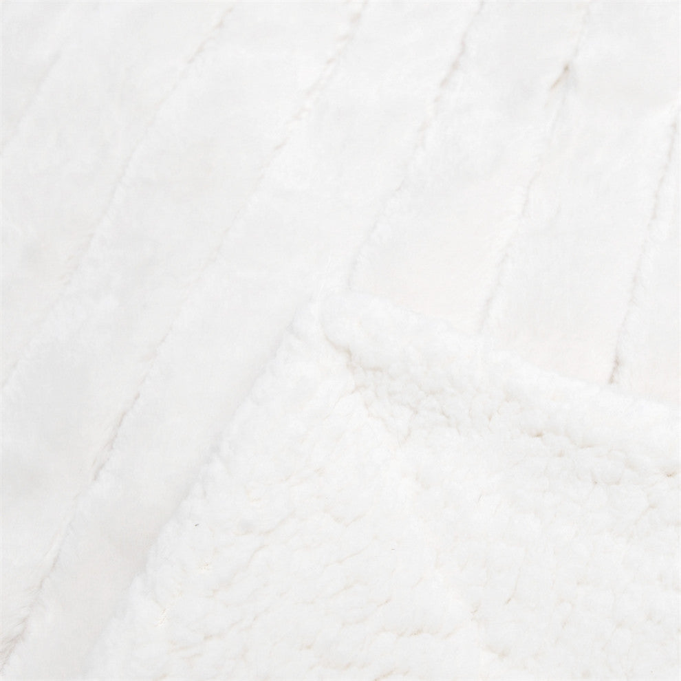 Super Mink Faux Fur Throw Blanket, Bright White, 60"x80"