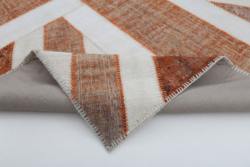 Rug N Carpet - Handmade Anatolian 6' 8'' x 9' 11'' Flag Patchwork Rug