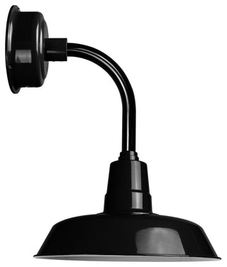 14" Vintage LED Down Light With Trim Arm, Black