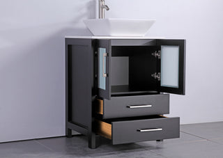 Vanity Art Bathroom Vanity Set With Sink, Espresso, 60", Standard Mirror
