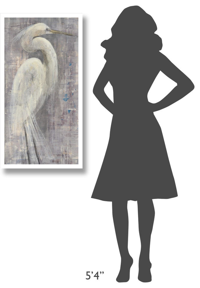 "Coastal Egret I Legs" Digital Paper Print by Albena Hristova, 20"x38"