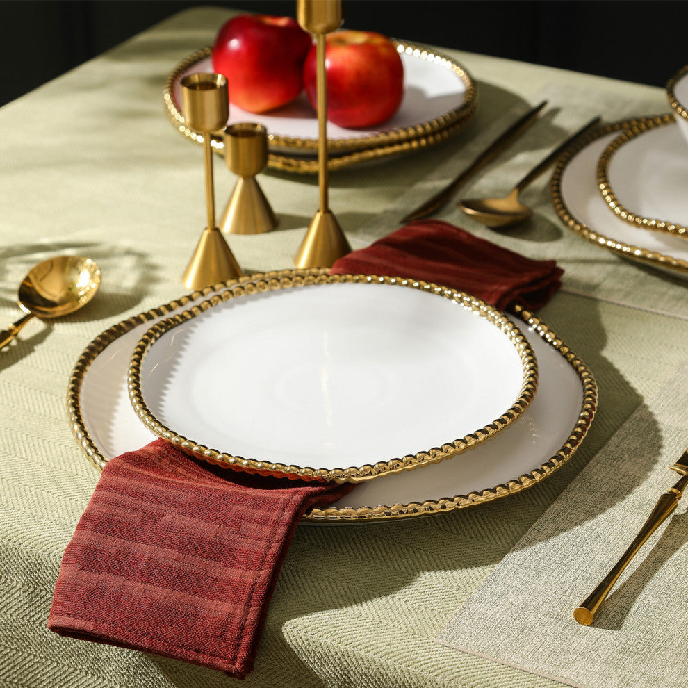Christian Siriano Akoya Porcelain 12-Piece Dinnerware Set, White