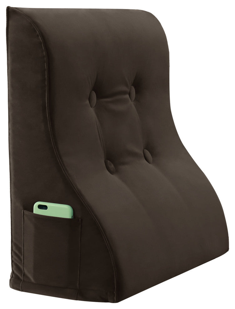 Reading Pillow Bed Foam Wedge Adult for Back Support, Brown, 18x9x21
