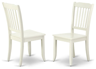 Shda3-Lwh-W 3Pc Round 42 Inch Table And 2 Vertical Slatted Chairs