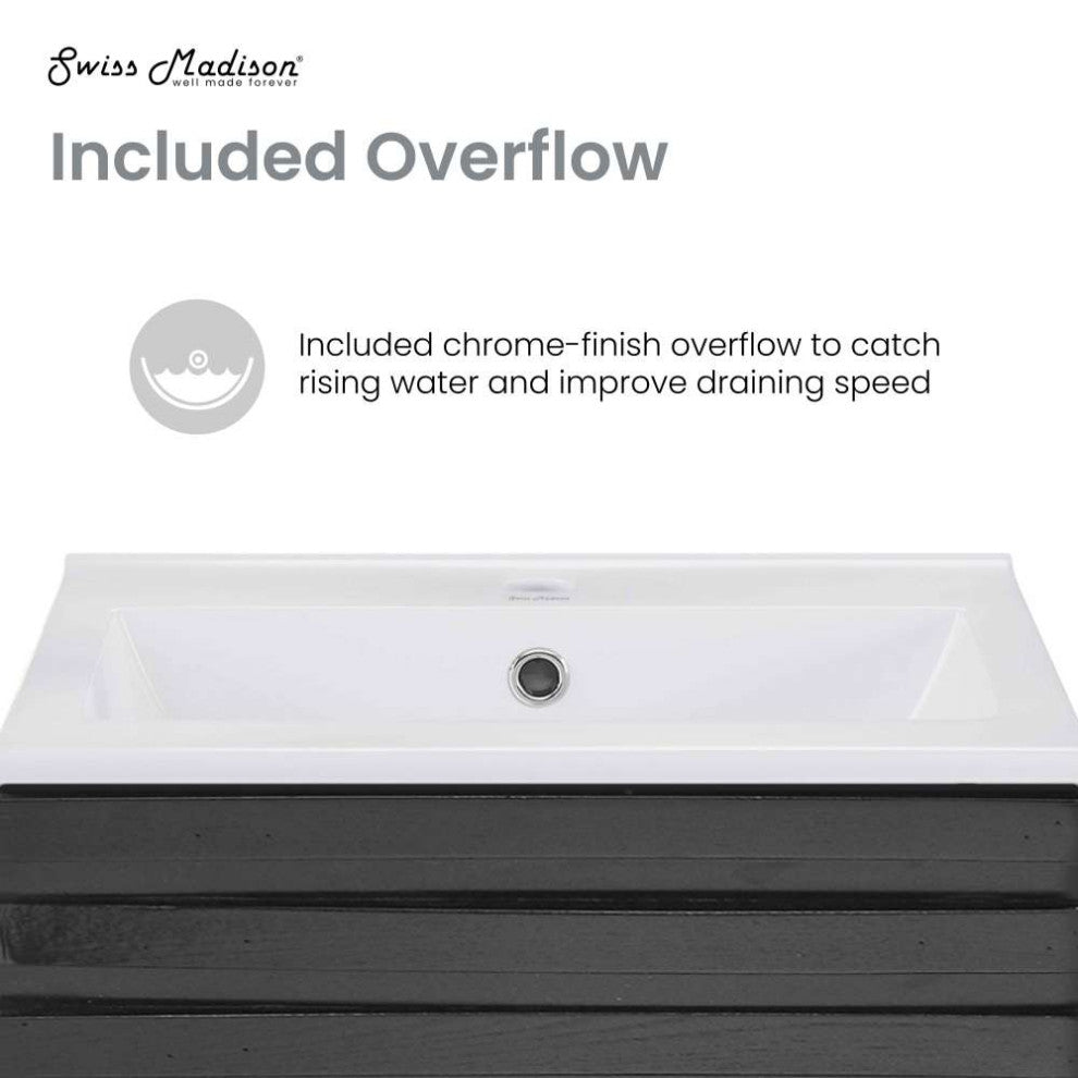 Cascade 18" Bathroom Vanity, Black