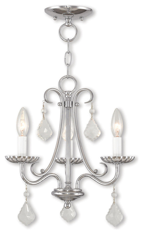 Daphne 3-Light Mini Chandelier, Polished Chrome