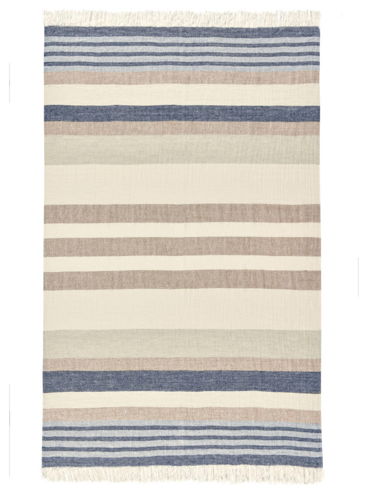 Crawford Belgian Linen Multicolor Throw Blanket Blanket, Sagebrush Multicolor
