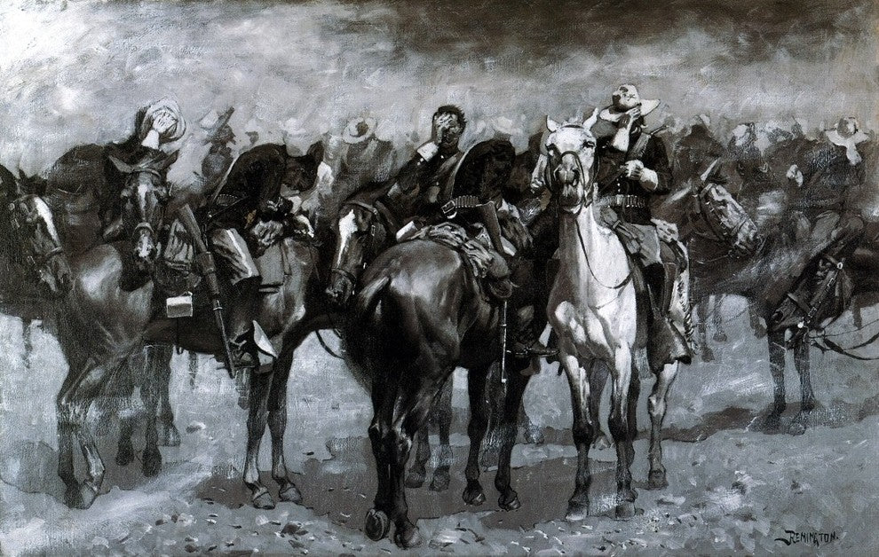 Frederic Remington Cavalry in an Arizona Sandstorm Gallery Wrapped Canvas Print