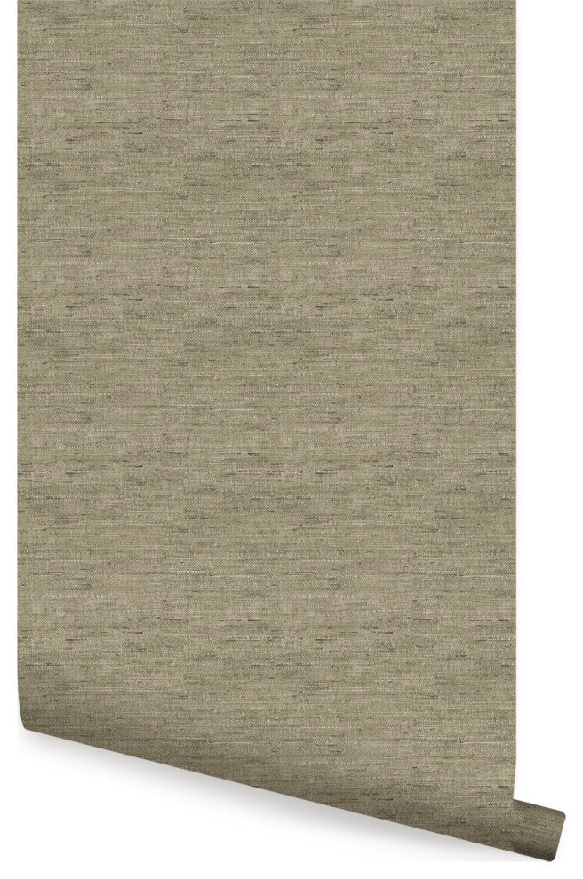 Canvas Look Peel and Stick Vinyl Wallpaper, Green, 24" X 60"
