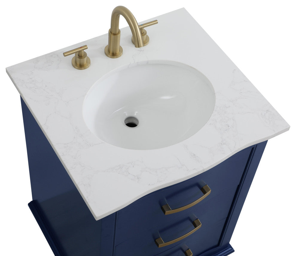 Home Living Knox 24" Single Bathroom Vanity, Blue