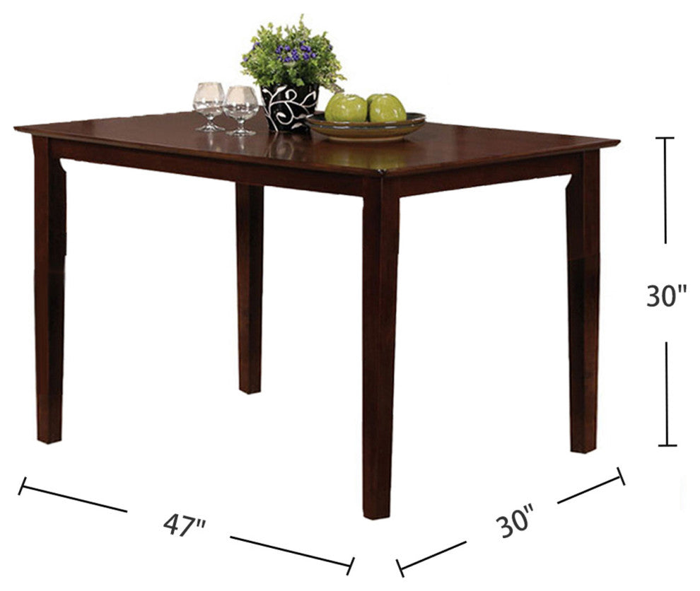 5-Piece Dining Set, Espresso/Beige Finish