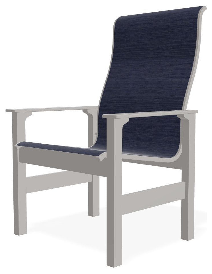 Leeward Sling Outdoor Armchair, Collect Indigo/Warm Gray