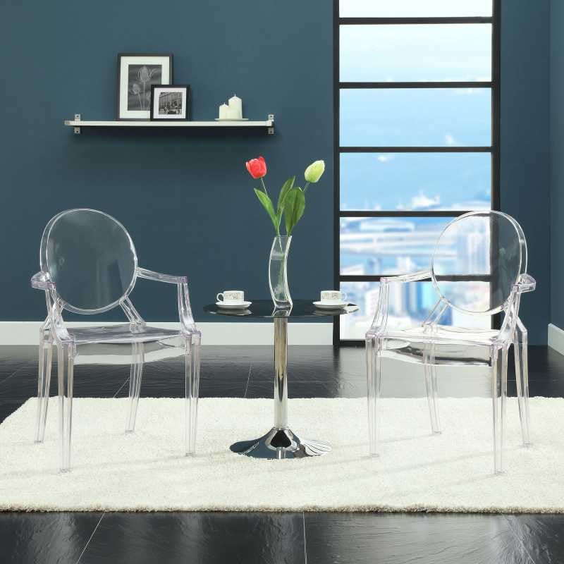 Clear Casper Dining Armchairs Set of 2