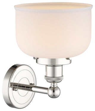 Large Bell 1-Light 7" Sconce, Polished Nickel Finish, Matte White Shade