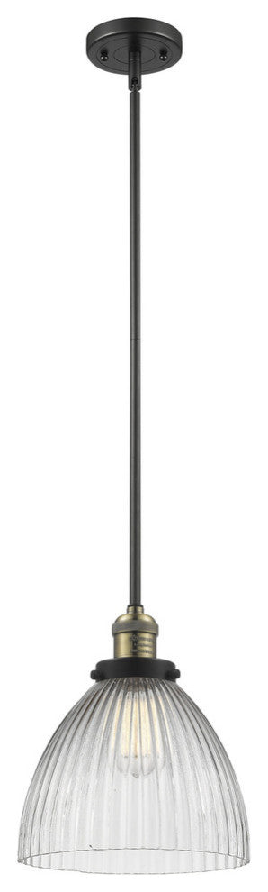 1-Light LED Seneca Falls Pendant, Black Antique Brass