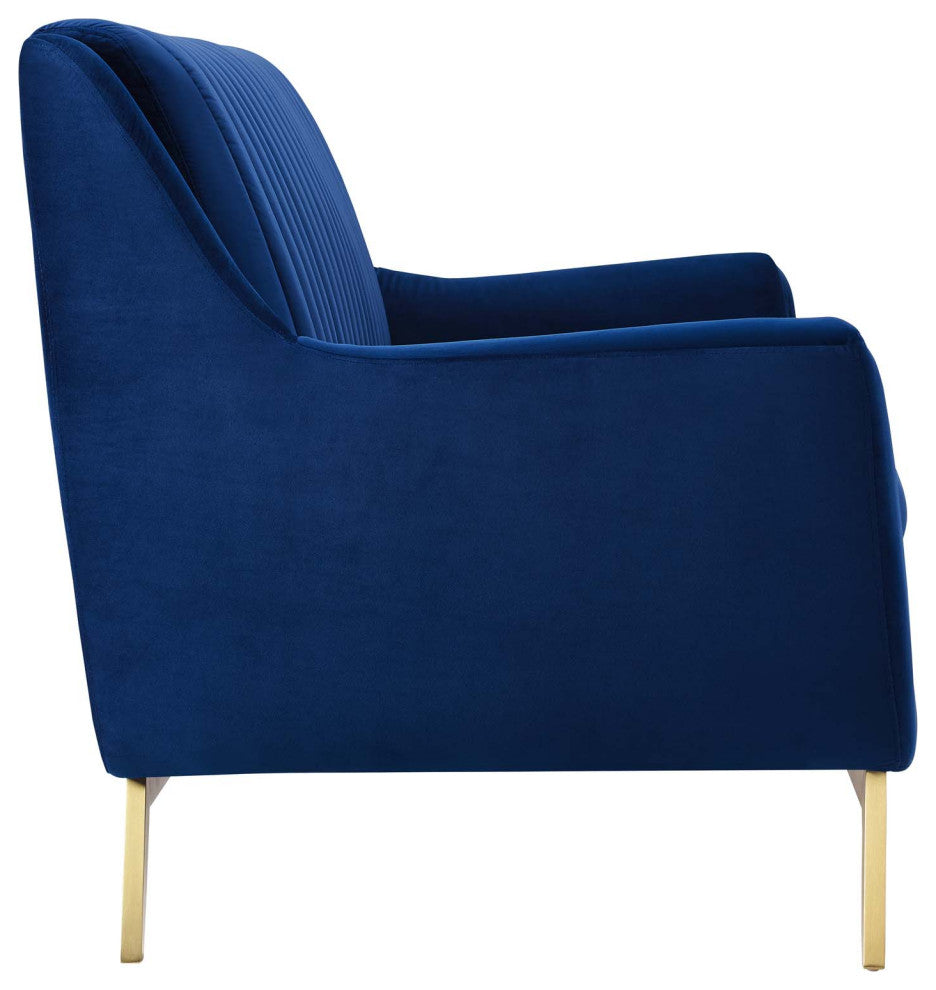 Winsome Channel Tufted Performance Velvet Sofa, Navy