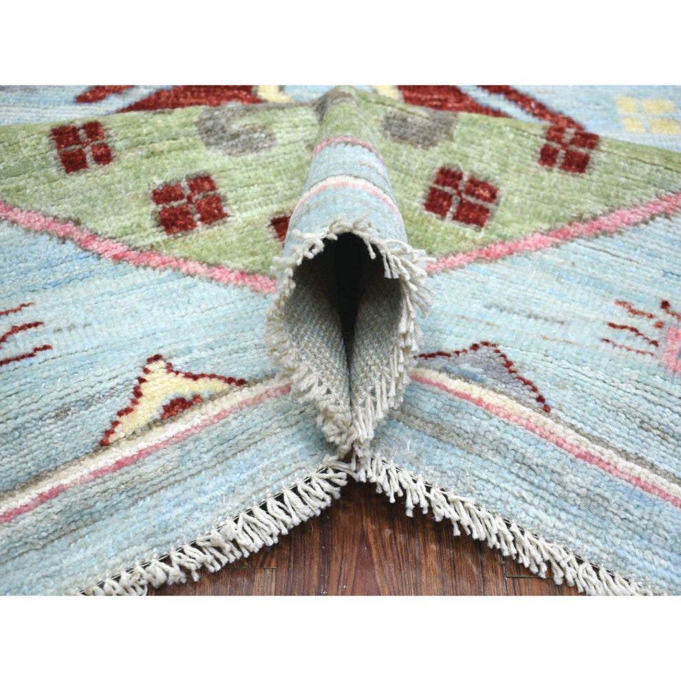 Light Blue, Anatolian Design Soft Wool Hand Knotted Oriental Rug, 8'10"x11'8"