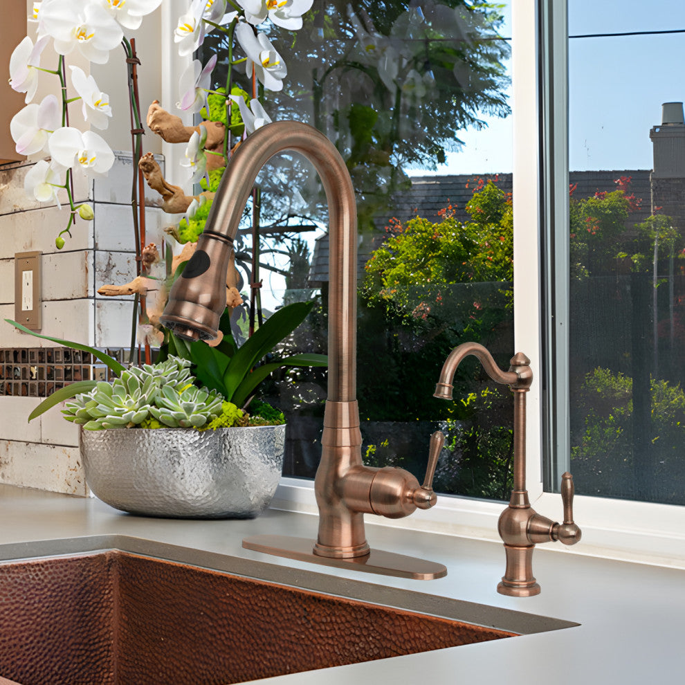 One-Handle Copper Drinking Water Filter Faucet Water Purifier Faucet, Antique Co