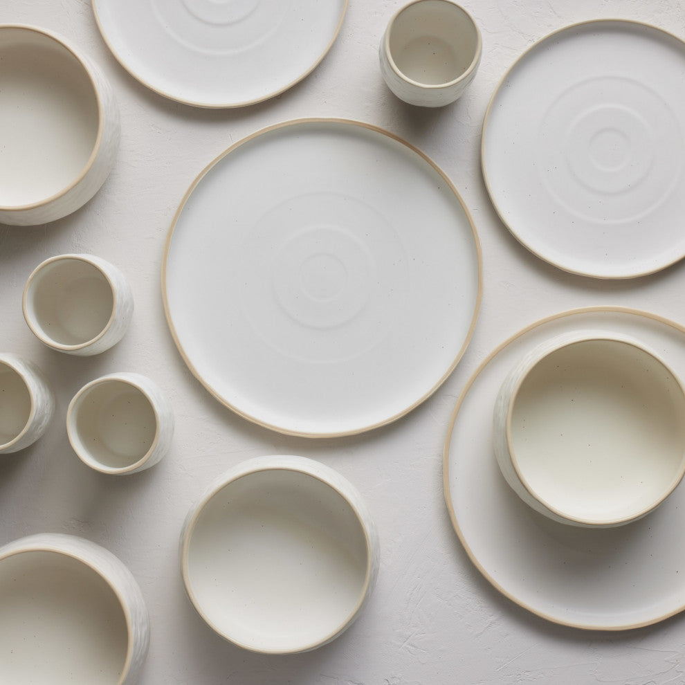 Stone by Mercer Project SHOSAI Stoneware 32 Piece Dinnerware Set, White Speckled