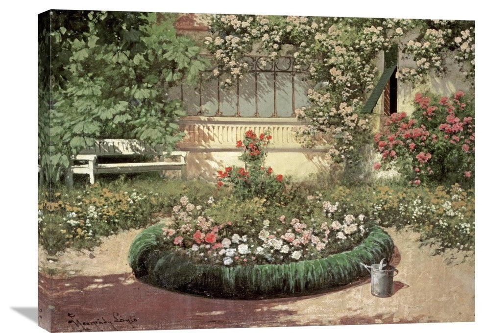 "A Sunlit Flower Garden" Artwork, 30" x 22"