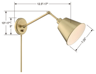 Crystorama MIT-A8020-AG, 1-Light Wall Mount, Aged Brass