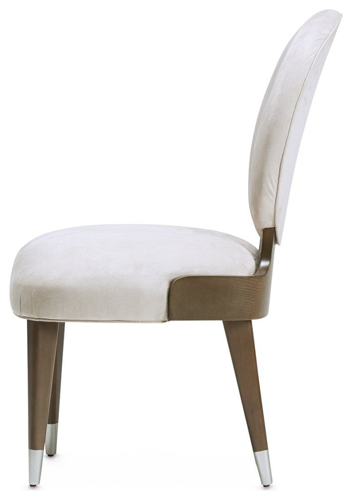 Aico Amini Roxbury Park 2 Side Chair in Slate Velvet