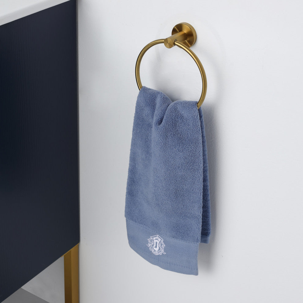 Elizabeth Wall Mounted Towel Ring in Brass Gold