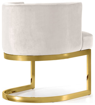 Gianna Velvet Dining Chair, Cream, Gold Base