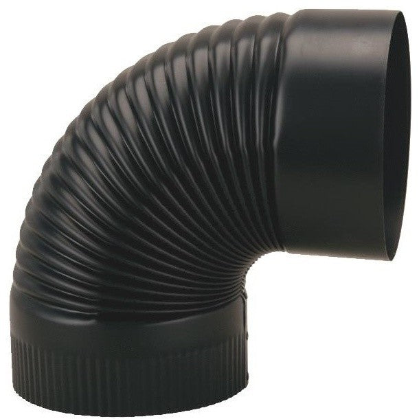 Imperial BM0025 Corrugated Elbow, 90 Degree, 8", Black