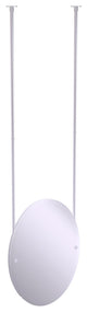 Frameless Oval Ceiling Hung Mirror with Beveled Edge, Polished Chrome
