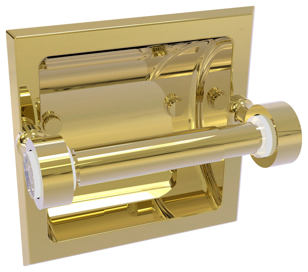 Pacific Grove Recessed Toilet Paper Holder, Unlacquered Brass