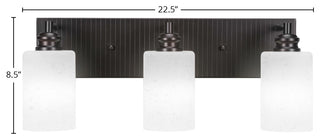 Edge 3-Light Bath Bar, Espresso/White Muslin
