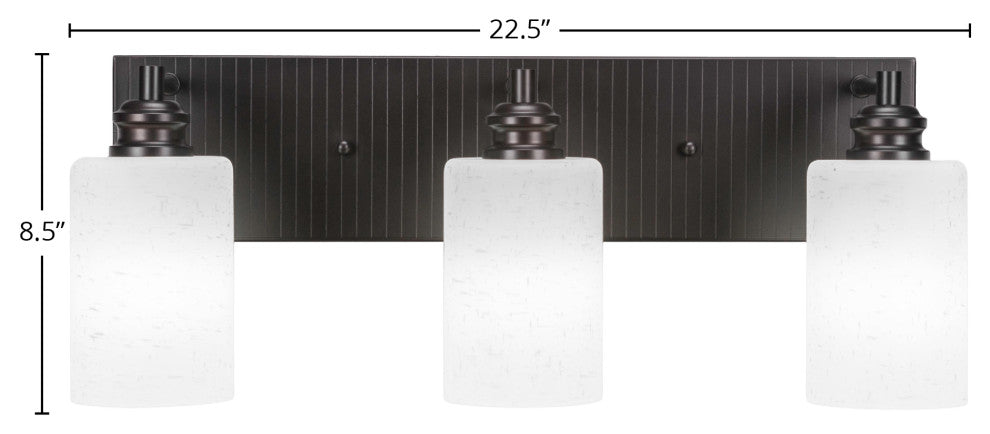 Edge 3-Light Bath Bar, Espresso/White Muslin